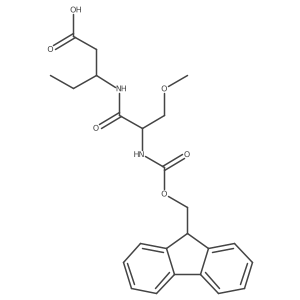 (3R)-3-[2-({[(9H-fluoren-9-yl)methoxy]carbonyl}amino)-3-methoxypropanamido]pentanoic acid Structure