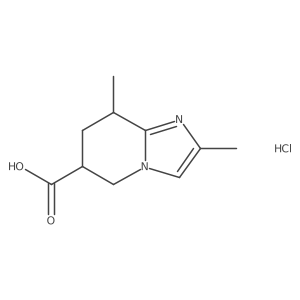 (6S,8R)-2,8-Dimethyl-5,6,7,8-tetrahydroimidazo[1,2-a]pyridine-6-carboxylic acid;hydrochloride结构式