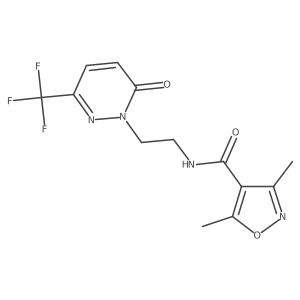 3,5-dimethyl-N-{2-[6-oxo-3-(trifluoromethyl)-1,6-dihydropyridazin-1-yl]ethyl}-1,2-oxazole-4-carboxamide Structure