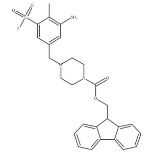 (9H-fluoren-9-yl)methyl 4-{[3-amino-5-(fluorosulfonyl)-4-methylphenyl]methyl}piperazine-1-carboxylate Structure