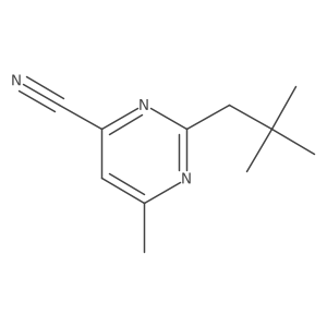 2-(2,2-Dimethylpropyl)-6-methylpyrimidine-4-carbonitrile Structure