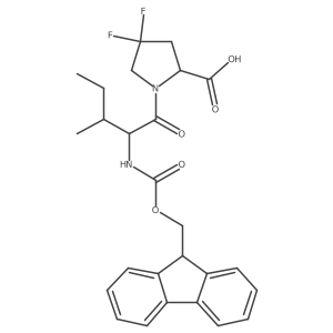 (2R)-1-[(2S)-2-({[(9H-fluoren-9-yl)methoxy]carbonyl}amino)-3-methylpentanoyl]-4,4-difluoropyrrolidine-2-carboxylic acid Structure