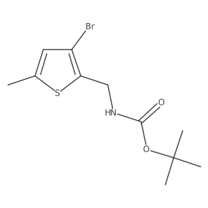 tert-butyl N-[(3-bromo-5-methylthiophen-2-yl)methyl]carbamate结构式