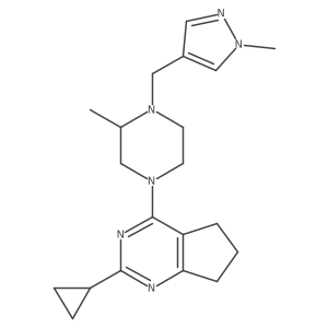4-{2-cyclopropyl-5H,6H,7H-cyclopenta[d]pyrimidin-4-yl}-2-methyl-1-[(1-methyl-1H-pyrazol-4-yl)methyl]piperazine Structure
