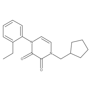 1-(Cyclopentylmethyl)-4-(2-ethylphenyl)-1,2,3,4-tetrahydropyrazine-2,3-dione结构式