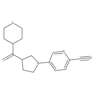 5-[3-(Thiomorpholine-4-carbonyl)pyrrolidin-1-yl]pyridine-2-carbonitrile Structure