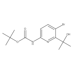 CC(C)(C)OC(=O)Nc1ccc(Br)c(C(C)(C)O)n1结构式