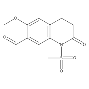 1,2,3,4-Tetrahydro-6-methoxy-1-(methylsulfonyl)-2-oxo-7-quinolinecarboxaldehyde结构式