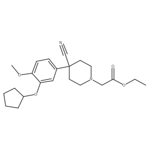 Ethyl 2-(4-cyano-4-(3-(cyclopentyloxy)-4-methoxyphenyl)piperidin-1-yl)acetate Structure