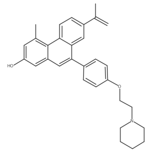 7-Isopropenyl-4-methyl-9-[4-(2-piperidin-1-yl-ethoxy)-phenyl]-phenanthren-2-ol Structure