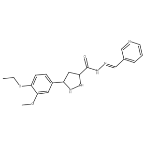 5-(4-ethoxy-3-methoxyphenyl)-N-[(Z)-pyridin-3-ylmethylideneamino]pyrazolidine-3-carboxamide结构式
