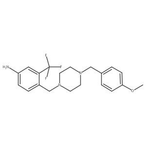 4-((4-(4-Methoxybenzyl)piperazin-1-yl)methyl)-3-(trifluoromethyl)benzenamine结构式