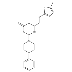 6-[(5-Methyl-1,3,4-thiadiazol-2-yl)sulfanylmethyl]-2-(4-phenylpiperazin-1-yl)-1,3-diazinan-4-one结构式