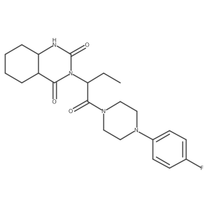 3-[1-[4-(4-fluorophenyl)piperazin-1-yl]-1-oxobutan-2-yl]-4a,5,6,7,8,8a-hexahydro-1H-quinazoline-2,4-dione Structure