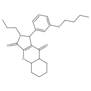 1-(3-butoxyphenyl)-2-propyl-4a,5,6,7,8,8a-hexahydro-1H-chromeno[2,3-c]pyrrole-3,9-dione结构式