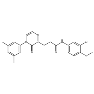 N-(3-chloro-4-methoxyphenyl)-2-((4-(3,5-dimethylphenyl)-3-oxo-3,4-dihydropyrazin-2-yl)thio)acetamide Structure