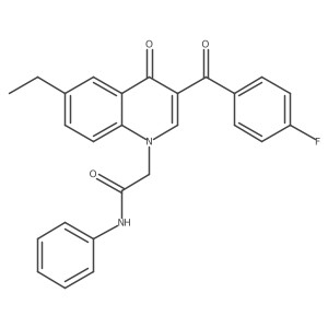 2-(6-ethyl-3-(4-fluorobenzoyl)-4-oxoquinolin-1(4H)-yl)-N-phenylacetamide结构式