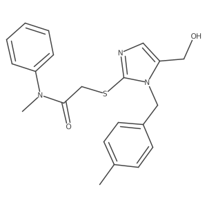 2-((5-(hydroxymethyl)-1-(4-methylbenzyl)-1H-imidazol-2-yl)thio)-N-methyl-N-phenylacetamide Structure