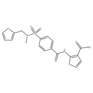2-(4-(N-(furan-2-ylmethyl)-N-methylsulfamoyl)benzamido)thiophene-3-carboxamide Structure