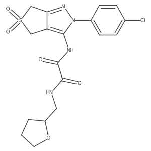 N1-(2-(4-chlorophenyl)-5,5-dioxido-4,6-dihydro-2H-thieno[3,4-c]pyrazol-3-yl)-N2-((tetrahydrofuran-2-yl)methyl)oxalamide Structure