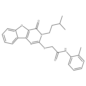 2-{[3-(3-methylbutyl)-4-oxo-3,4-dihydro[1]benzofuro[3,2-d]pyrimidin-2-yl]sulfanyl}-N-(2-methylphenyl)acetamide Structure
