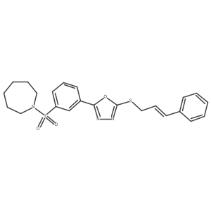 1-[3-(5-{[(2E)-3-Phenylprop-2-EN-1-YL]sulfanyl}-1,3,4-oxadiazol-2-YL)benzenesulfonyl]azepane结构式
