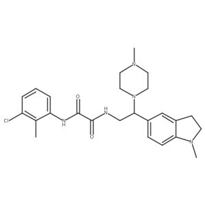 N1-(3-chloro-2-methylphenyl)-N2-(2-(1-methylindolin-5-yl)-2-(4-methylpiperazin-1-yl)ethyl)oxalamide结构式