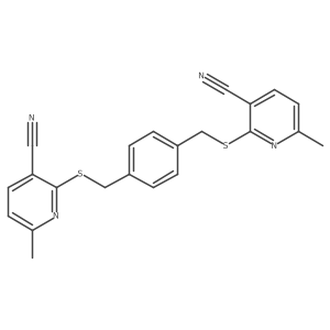 2-{[(4-{[(3-Cyano-6-methylpyridin-2-YL)sulfanyl]methyl}phenyl)methyl]sulfanyl}-6-methylpyridine-3-carbonitrile结构式
