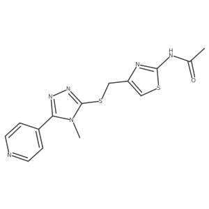 N-[4-({[4-methyl-5-(pyridin-4-yl)-4H-1,2,4-triazol-3-yl]sulfanyl}methyl)-1,3-thiazol-2-yl]acetamide Structure