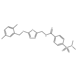 N-((5-((2,5-dimethylbenzyl)thio)-1,3,4-oxadiazol-2-yl)methyl)-4-(N,N-dimethylsulfamoyl)benzamide结构式