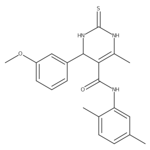 N-(2,5-dimethylphenyl)-4-(3-methoxyphenyl)-6-methyl-2-thioxo-1,2,3,4-tetrahydropyrimidine-5-carboxamide结构式