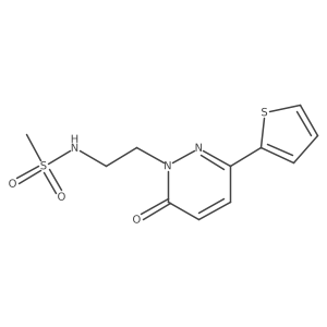 N-(2-(6-oxo-3-(thiophen-2-yl)pyridazin-1(6H)-yl)ethyl)methanesulfonamide结构式
