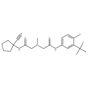 N-[4-chloro-3-(trifluoromethyl)phenyl]-2-[[2-[(1-cyanocyclopentyl)amino]-2-oxoethyl]-methylamino]acetamide Structure