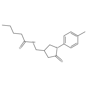 N-((5-oxo-1-(p-tolyl)pyrrolidin-3-yl)methyl)pentanamide结构式