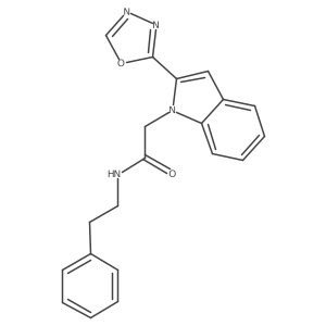 2-(2-(1,3,4-oxadiazol-2-yl)-1H-indol-1-yl)-N-phenethylacetamide结构式