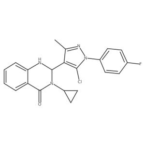 2-[5-Chloro-1-(4-fluorophenyl)-3-methyl-1H-pyrazol-4-yl]-3-cyclopropyl-2,3-dihydro-4(1H)-quinazolinone Structure