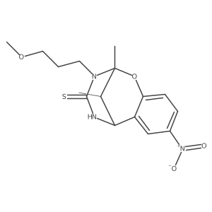 3-(3-methoxypropyl)-2,11-dimethyl-8-nitro-2,3,5,6-tetrahydro-4H-2,6-methano-1,3,5-benzoxadiazocine-4-thione结构式