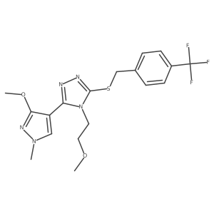 3-(3-methoxy-1-methyl-1H-pyrazol-4-yl)-4-(2-methoxyethyl)-5-((4-(trifluoromethyl)benzyl)thio)-4H-1,2,4-triazole Structure