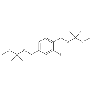 2-Bromo-1,4-bis(1-methoxy-1-methyl-ethoxymethyl)benzene结构式