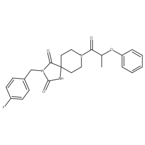3-(4-Fluorobenzyl)-8-(2-phenoxypropanoyl)-1,3,8-triazaspiro[4.5]decane-2,4-dione Structure