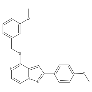 2-(4-Methoxyphenyl)-4-{[(3-methoxyphenyl)methyl]sulfanyl}pyrazolo[1,5-A]pyrazine Structure