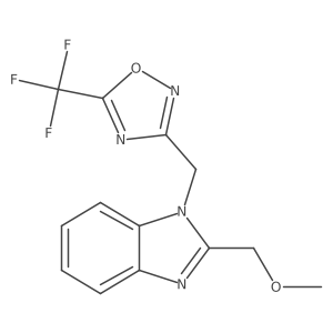 2-(methoxymethyl)-1-{[5-(trifluoromethyl)-1,2,4-oxadiazol-3-yl]methyl}-1H-benzimidazole结构式