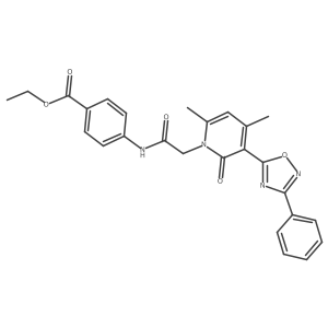 Ethyl 4-{2-[4,6-dimethyl-2-oxo-3-(3-phenyl-1,2,4-oxadiazol-5-yl)-1,2-dihydropyridin-1-yl]acetamido}benzoate Structure