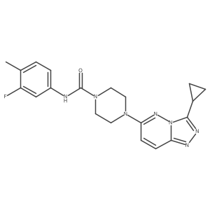 4-{3-cyclopropyl-[1,2,4]triazolo[4,3-b]pyridazin-6-yl}-N-(3-fluoro-4-methylphenyl)piperazine-1-carboxamide结构式