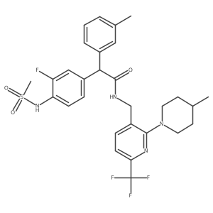 2-(3-fluoro-4-methanesulfonamidophenyl)-2-(3-methylphenyl)-N-{[2-(4-methylpiperidin-1-yl)-6-(trifluoromethyl)pyridin-3-yl]methyl}acetamide Structure