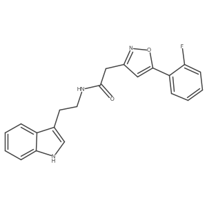 O=C(Cc1cc(-c2ccccc2F)on1)NCCc1c[nH]c2ccccc12结构式
