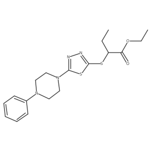 Ethyl 2-((5-(4-phenylpiperazin-1-yl)-1,3,4-thiadiazol-2-yl)thio)butanoate结构式