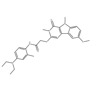 N-[4-(diethylamino)-2-methylphenyl]-2-({8-methoxy-3,5-dimethyl-4-oxo-3H,4H,5H-pyrimido[5,4-b]indol-2-yl}sulfanyl)acetamide Structure
