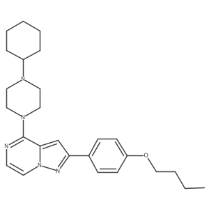 1-[2-(4-Butoxyphenyl)pyrazolo[1,5-a]pyrazin-4-yl]-4-cyclohexylpiperazine结构式