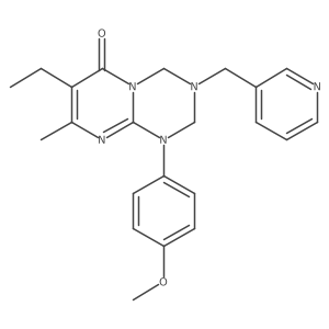 7-ethyl-1-(4-methoxyphenyl)-8-methyl-3-(pyridin-3-ylmethyl)-1,2,3,4-tetrahydro-6H-pyrimido[1,2-a][1,3,5]triazin-6-one Structure